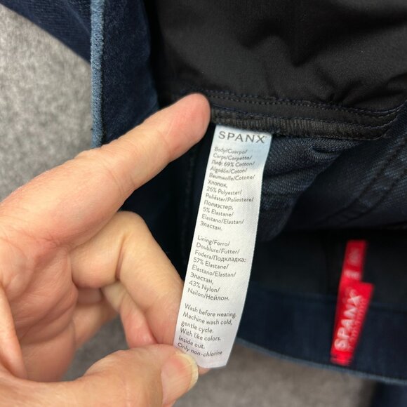 Spanx Pull On Jean-ish Ankle Leggings Jeans Women's Size Medium Medium Wash - Picture 6 of 13